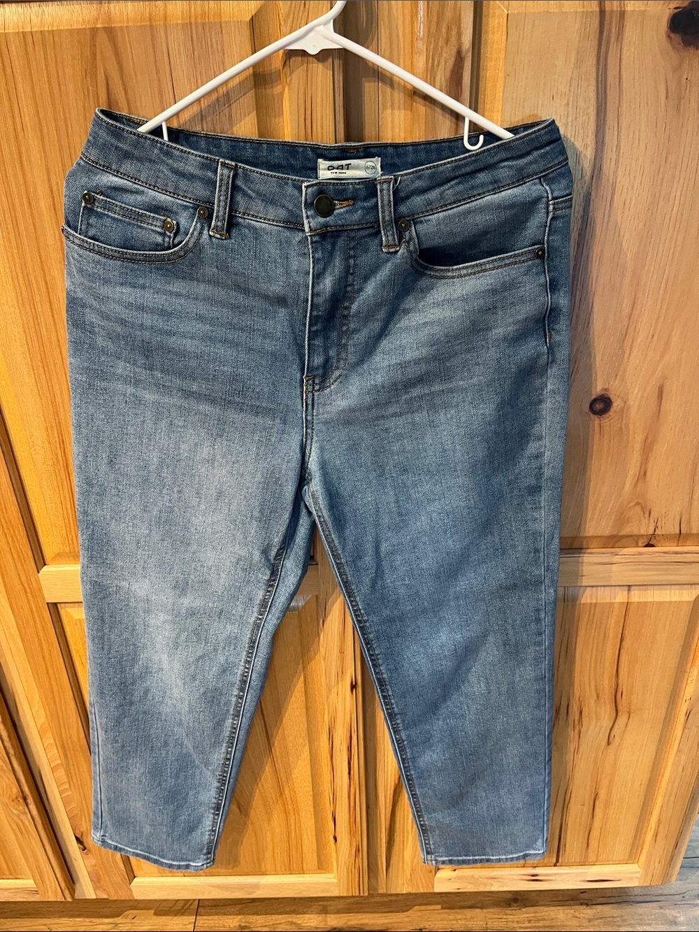 Oat New York Light Wash Cropped Ankle Jeans